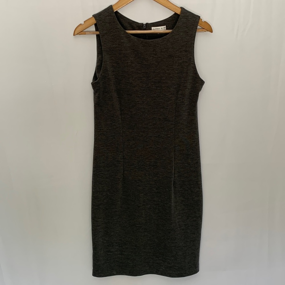 Alfred Sung Sleeveless Career Shift Dress Stretch Washable Grey Size Small
